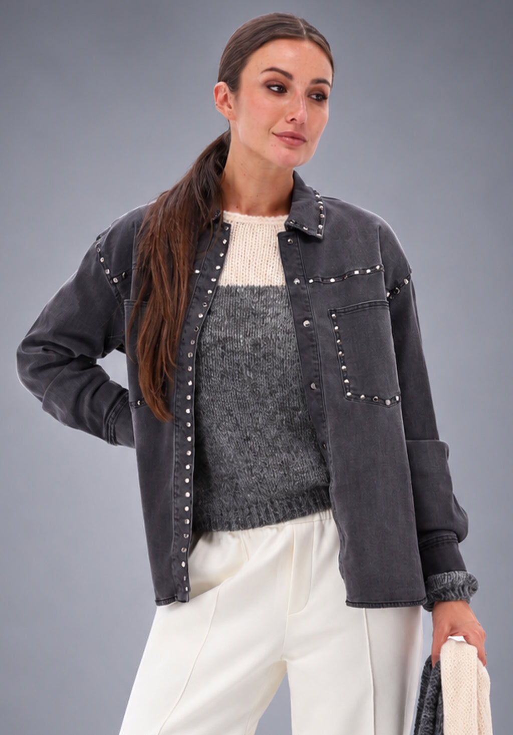 grey denim